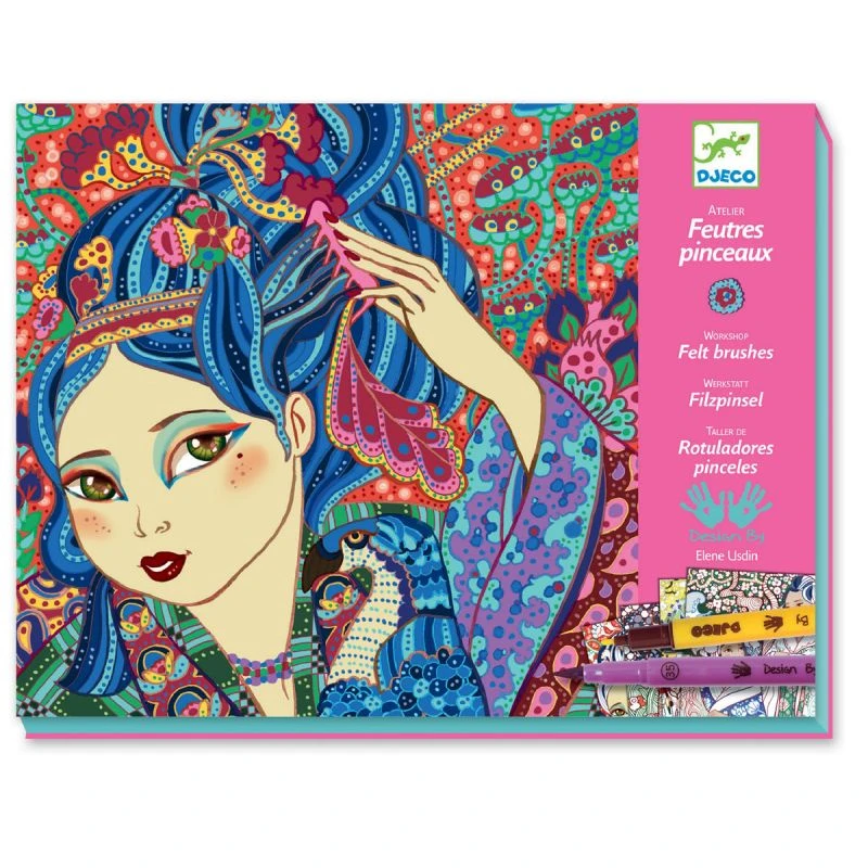 Djeco Atelier Feutres Pinceaux : Jeunes Filles Aux Cerisiers 3 Djeco Atelier Feutres Pinceaux : Jeunes Filles Aux Cerisiers