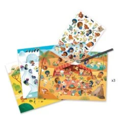 Décalcomanie Djeco Savane, Désert Et Pôle Nord -Enfants Jouets Magasin decalcomanie djeco savane 1