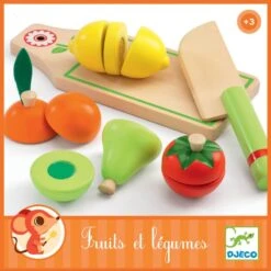 Fruits Et Légumes à Couper - Dinette En Bois Djeco -Enfants Jouets Magasin fruits et legumes a couper djeco 1
