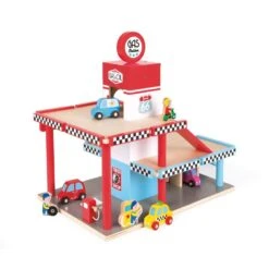 Janod Garage Station Service En Bois -Enfants Jouets Magasin garage bois station service janod 1