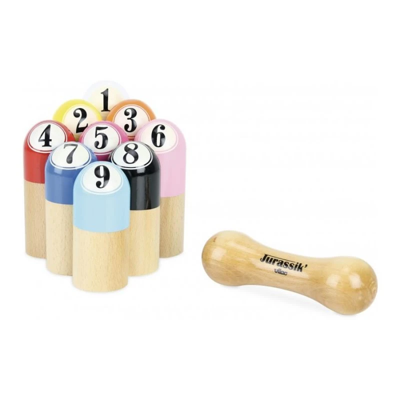 Vilac Jurassik' Jeu De 9 Quilles, Mölkky Pour Enfant 4 Vilac Jurassik' Jeu De 9 Quilles, Mölkky Pour Enfant – Image 2
