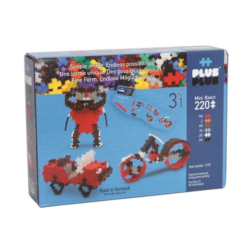 PLUS-PLUS Plus Plus Box Basic 3 En 1 - 220 Pièces 4 PLUS-PLUS Plus Plus Box Basic 3 En 1 - 220 Pièces – Image 2