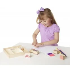 Tampons Encreurs En Bois - Coffret Amitié 6 Tampons Encreurs En Bois - Coffret Amitié -Enfants Jouets Magasin tampons encreurs bois coffret amitie 1